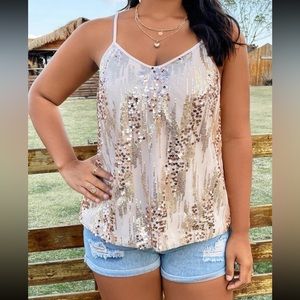 Luxe plus size sequins cami top